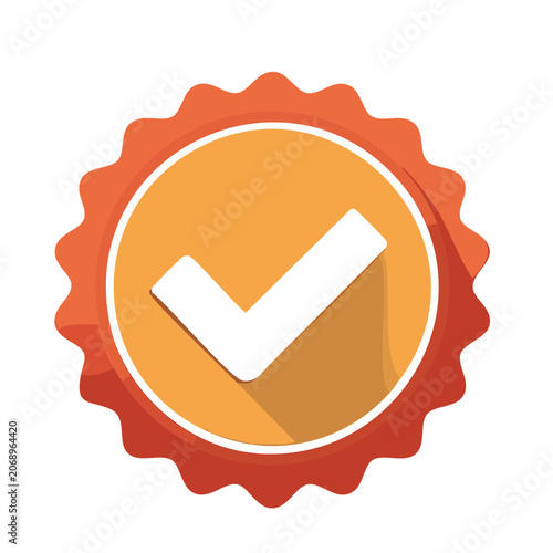 Flat design checkmark badge icon