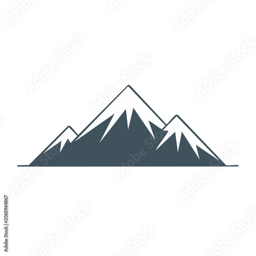 Minimalist mountain range vector icon