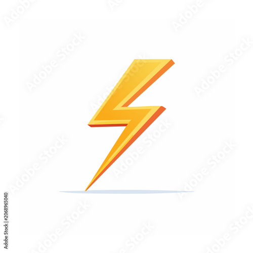 Yellow lightning bolt icon on white background