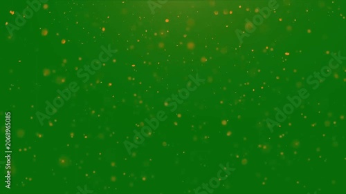 Orange Fire Spark Particles Floating In The Air On Dark Background