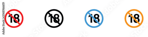 Photos Restricted Age Sign Vector Set
