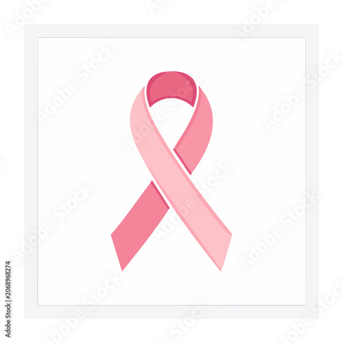 Pink awareness ribbon icon on white background