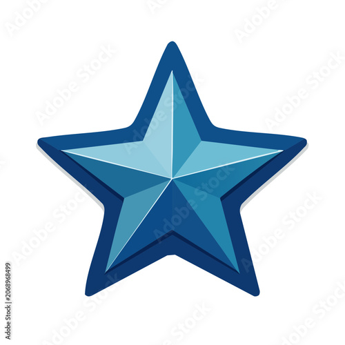 Blue geometric star vector icon