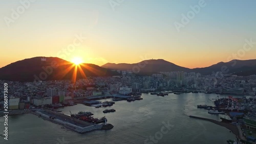 일몰,석양,노을,부산항,천마산,서구,부산