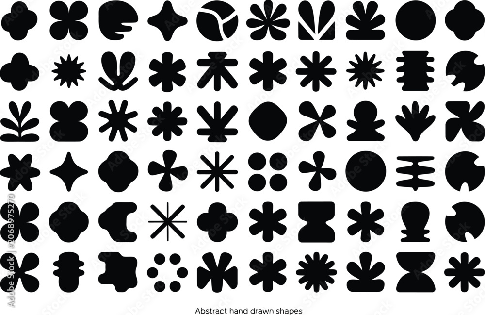 Fototapeta premium Black and white vector animal icon set with paw print icons, seamless pattern design featuring nature symbols, floral leaves, birds, butterflies and decorative elements