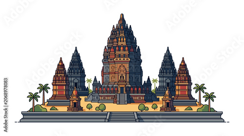 Prambanan Temple Complex Indonesian Architecture.