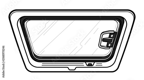 RV Camper Window Outline Drawing.