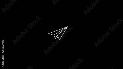 space rocket animated outline icon with alpha channel. space rocket 4k video animation for web, mobile and ui design