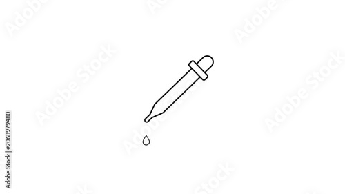 Dropper Pipette Serum Liquid Drop Animation on Green Screen Background 4K