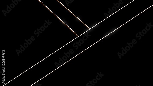 Luxury Dark Geometric Gold Stripes Background Animation. Elegant Diagonal Geometric Stripes With Metallic Gold Lines And Subtle Glow .