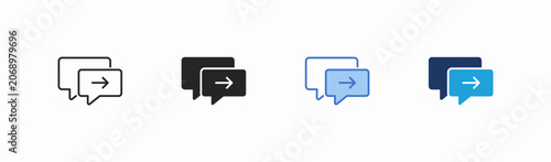 Fotografie Set of reply icon collection in multiple style