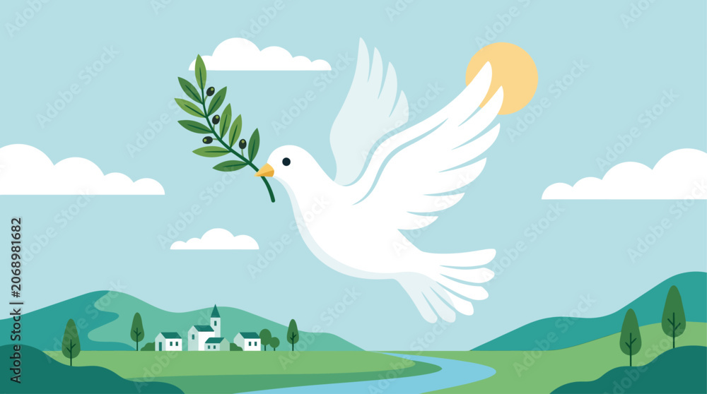 Naklejka premium National Korean War Veterans observe Armistice Day with peace dove