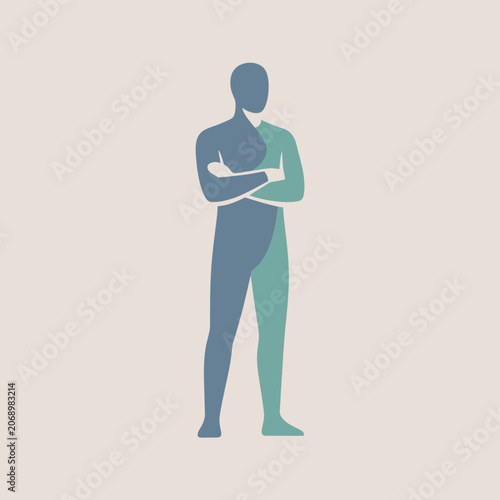 Minimalist silhouette of a man standing with arms crossed