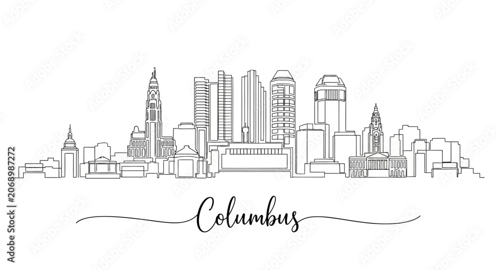 Fototapeta premium Columbus Ohio Skyline Silhouette Illustration