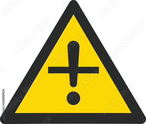 Yellow triangle warning sign with a black exclamation mark symbol