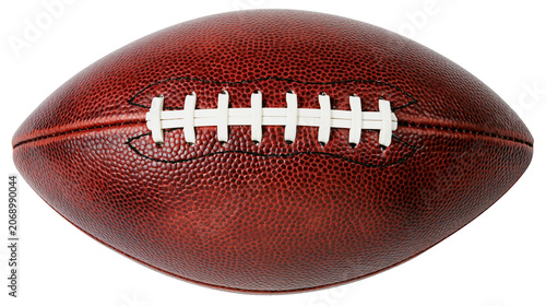 Bild auf Leinwand American football ball with white laces and textured brown leather