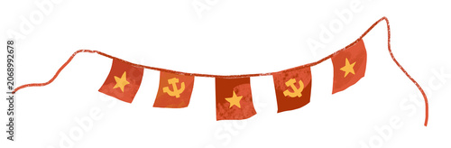 Quadro su tela Illustration of the Vietnamese flag