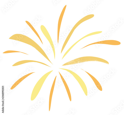 illustration of yellow fireworks