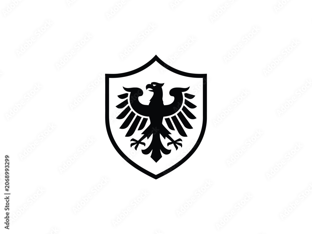 Fototapeta premium Majestic Eagle Shield Emblem for Security Business