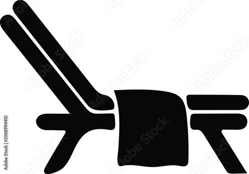 Konstfotografi sun lounger silhouette icon on transparent background