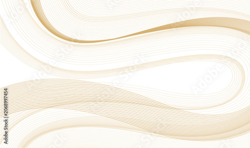 Curved lines in beige. Vector abstract flow wavy banners. Gold Elegant motion flowing lines. Abstract Gold Wave Pattern with Thin Curved Lines.eps