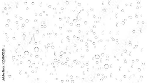 Transparent Rain Drops Seamless Texture, Realistic Water Droplets Vector Overlay Background with Glass Surface Effect for Weather and Clean Design