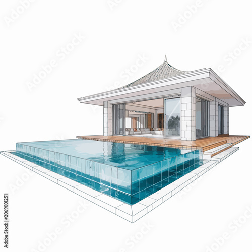 Modern House with Swimming Pool.