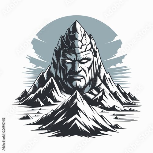 Mountain with a face on it.