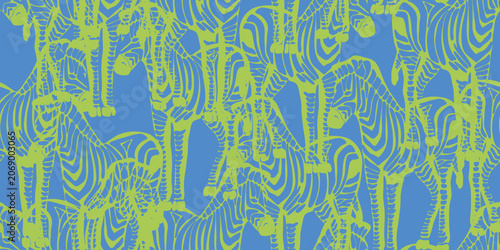 Zebra Seamless Pattern. Hand drawn style.