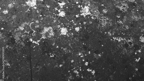 Quadro su tela Monochrome dirty concrete floor texture with scattered white stains, mottled patches, fine grit, and weathered abstract surface detail
