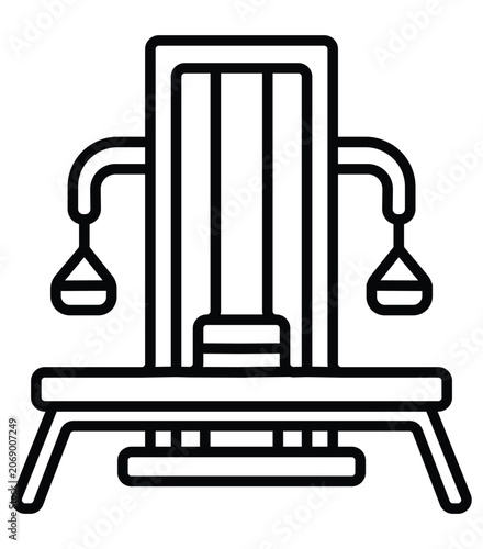 Fotografie Professional vector illustration of a gym cable crossover machine used for stren