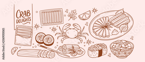 Tableau sur toile Fresh seafood crab platter, gourmet crustacean dining meal, healthy marine food