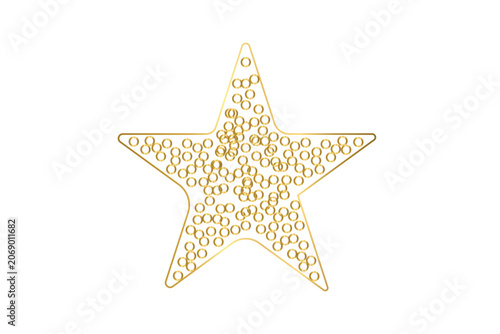 Star outline shape filled with abstract bubble pattern on white background