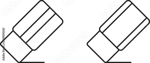 Office and school supplies icon set, eraser and correction vectors, linear vector symbols for editing and correction, Minimalist eraser icons, rubber delete and remove tools pack