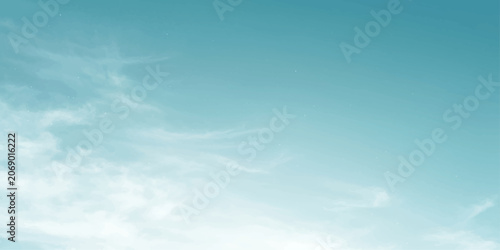 Fotografie Serene pale blue sky with wispy white clouds, evoking a sense of peace, hope, and infinite possibility