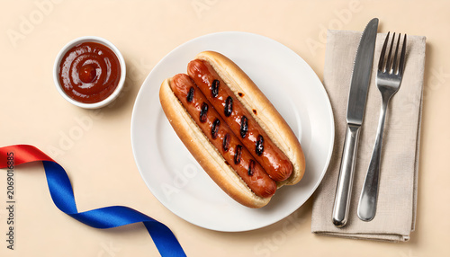 Grilled Hot Dogs with BBQ Sauce: Independent Day Celebration Food