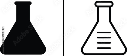 Φωτογραφία Two distinct scientific laboratory flask icons for chemistry and research purpos