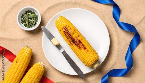Grilled Corn with Butter for Celebration: Independent Day Food