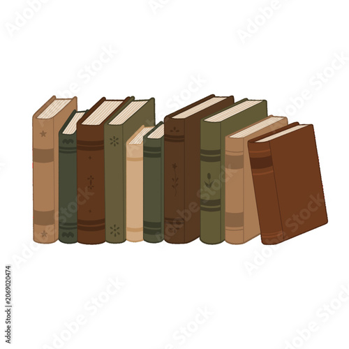 illustration stack of old books