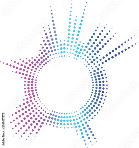 Abstract halftone equalizer dot pattern vector background with circular geometric design texture wallpaper banner style seamless illustration art backdrop