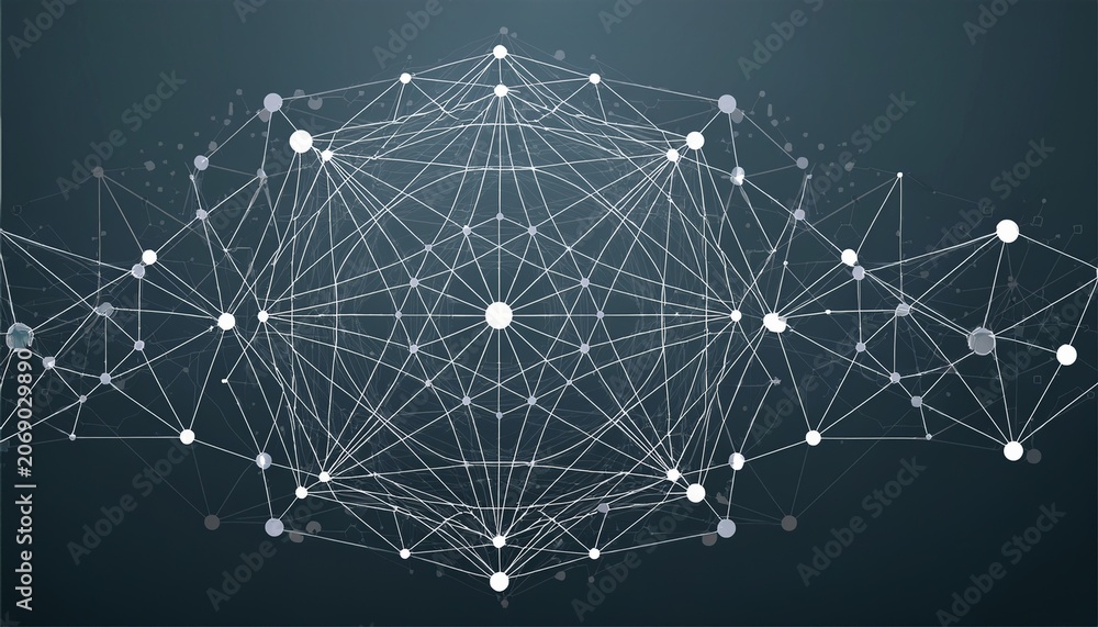 Fototapeta premium Abstract Design Of Connected Dots And Circles