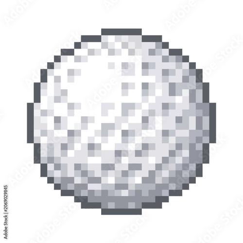 A pixelated metallic sphere glows softly under studio lighting