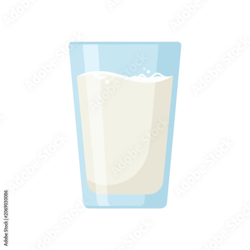 Refreshing Glass of Milk with Cool Blue Glass Design
