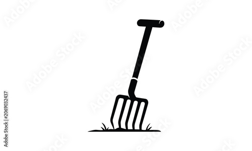 Simple garden hoe tool icon illustration