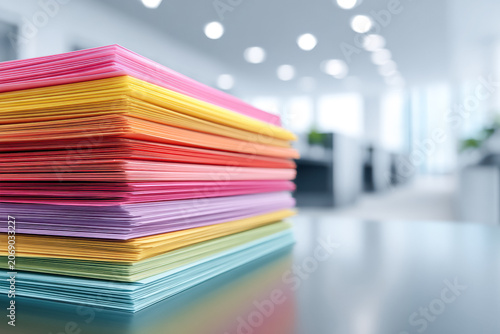 Minimal abstract background created by layered colorful paper sheets suitable for graphic design, advertising visuals, and modern presentation layouts.