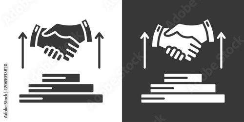 Tableau sur toile Career Support Icon Set Vector Collection Isolated In Black And White
