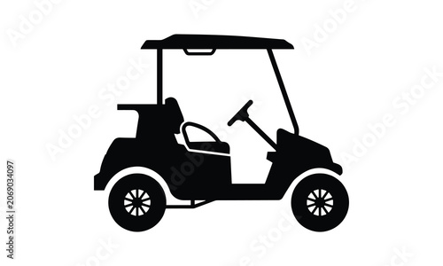 Golf cart driving on clear road