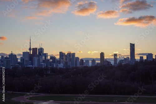 Photography CN Tower Above Evening Cityscape