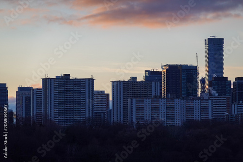 Photography Warm Sunset Over Toronto Skyline