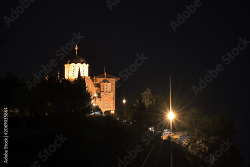 Night timelapse photography of church Crkvina - Trebinje